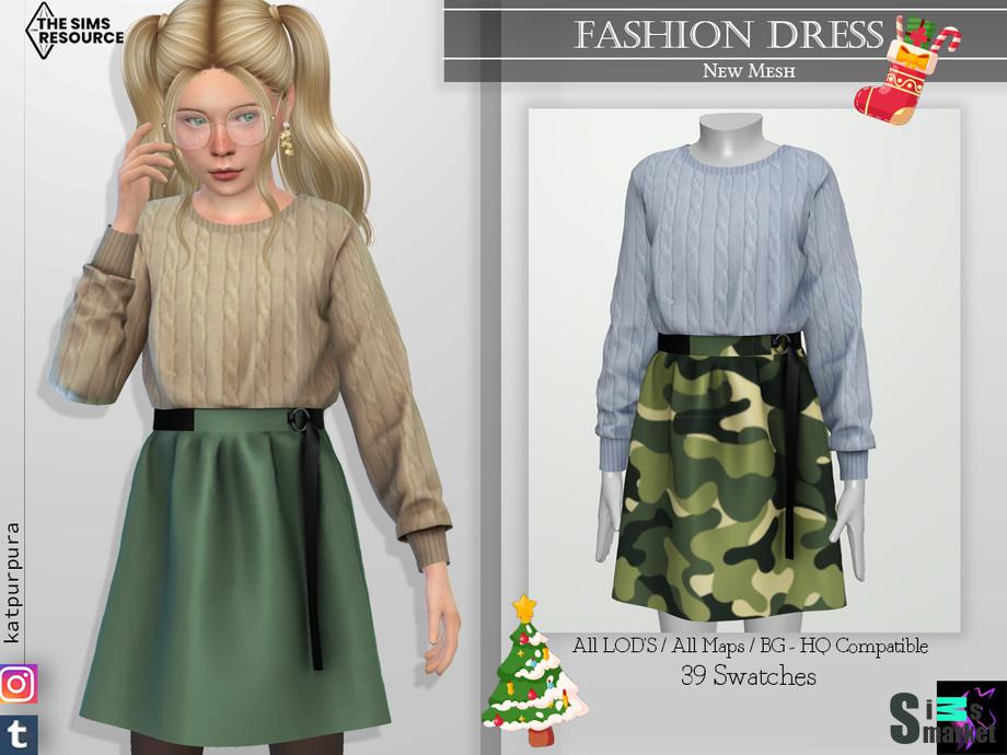 Платье Fashion by KaTPurpura для Симс 4. Скачать мод