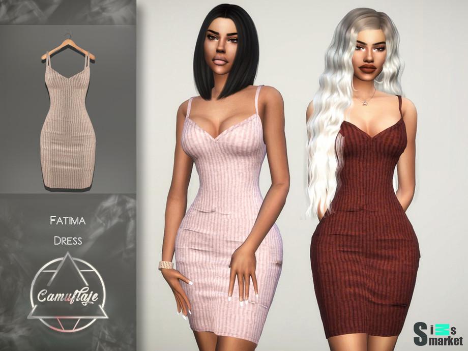 Платье Fatima by Camuflaje для Симс 4. Скачать мод