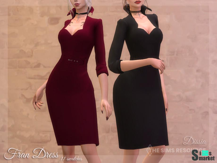 Платье Fran by Dissia для Симс 4. Скачать мод