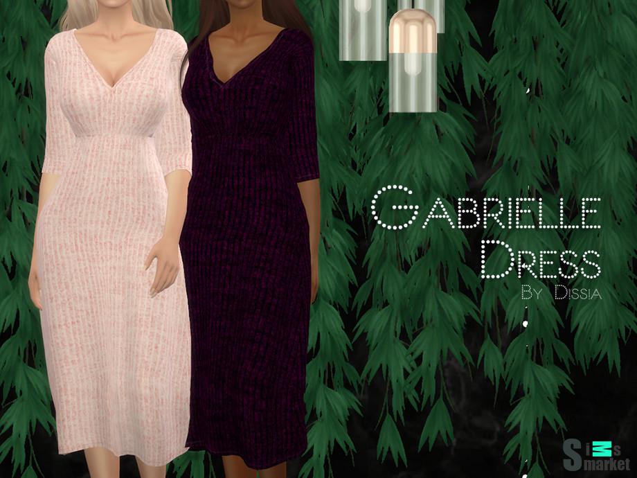 Платье Gabrielle by Dissia для Симс 4. Скачать мод