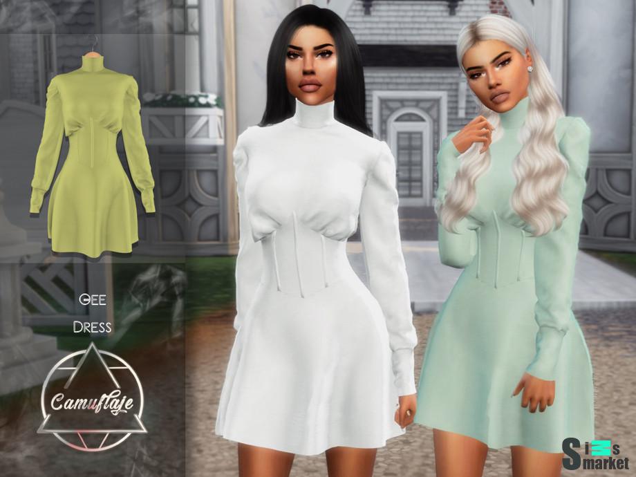 Платье Gee by Camuflaje для Симс 4. Скачать мод