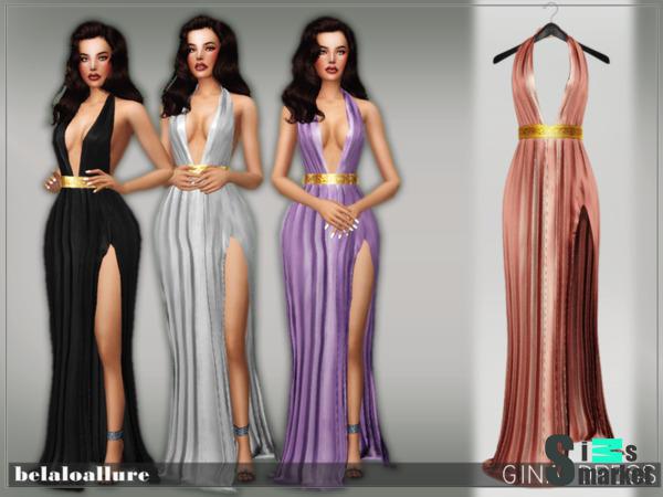 Платье Gina dress от belal1997 для Симс 4. Скачать мод