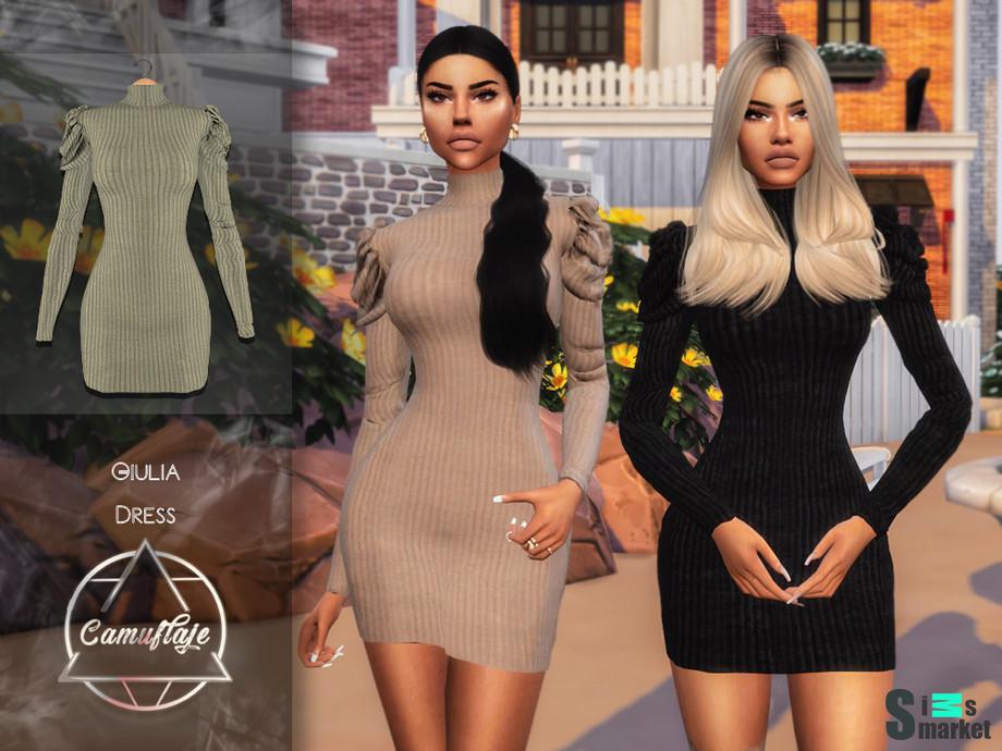 Платье Giulia by Camuflaje для Симс 4. Скачать мод