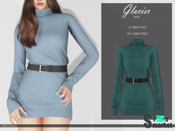 Платье glacier by luminescent для Симс 4. Скачать мод