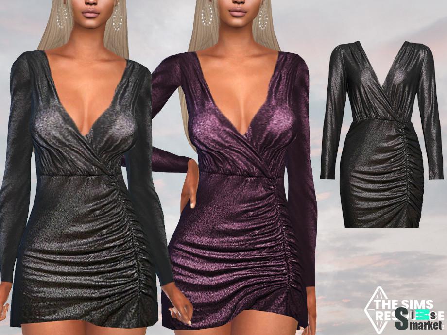 Платье Glitterred by Saliwa для Симс 4. Скачать мод
