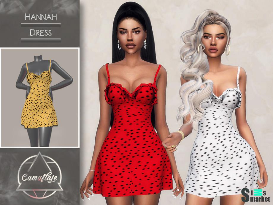 Платье Hanna by Camuflaje для Симс 4. Скачать мод
