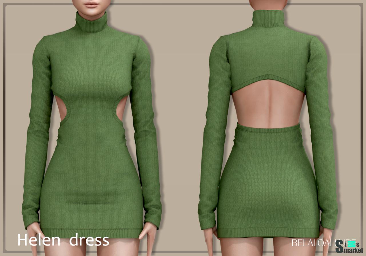 Платье "Helen dress" BELALOALLURE для Симс 4. Скачать мод