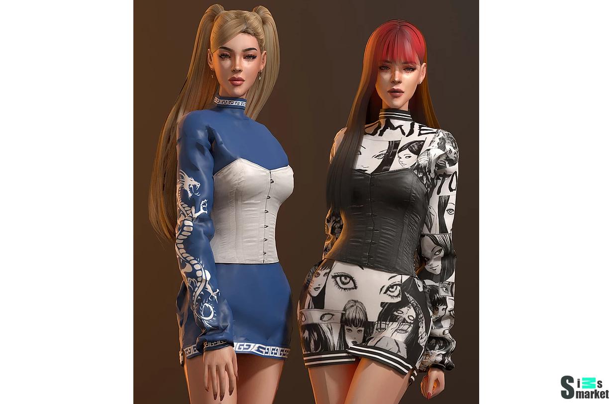 Платье JAMILLE by Game Sirawit для Симс 4. Скачать мод