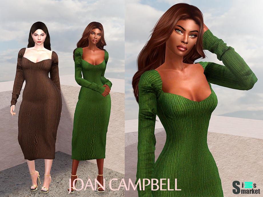 Платье "Jennifer" by Joan Campbell для Симс 4. Скачать мод