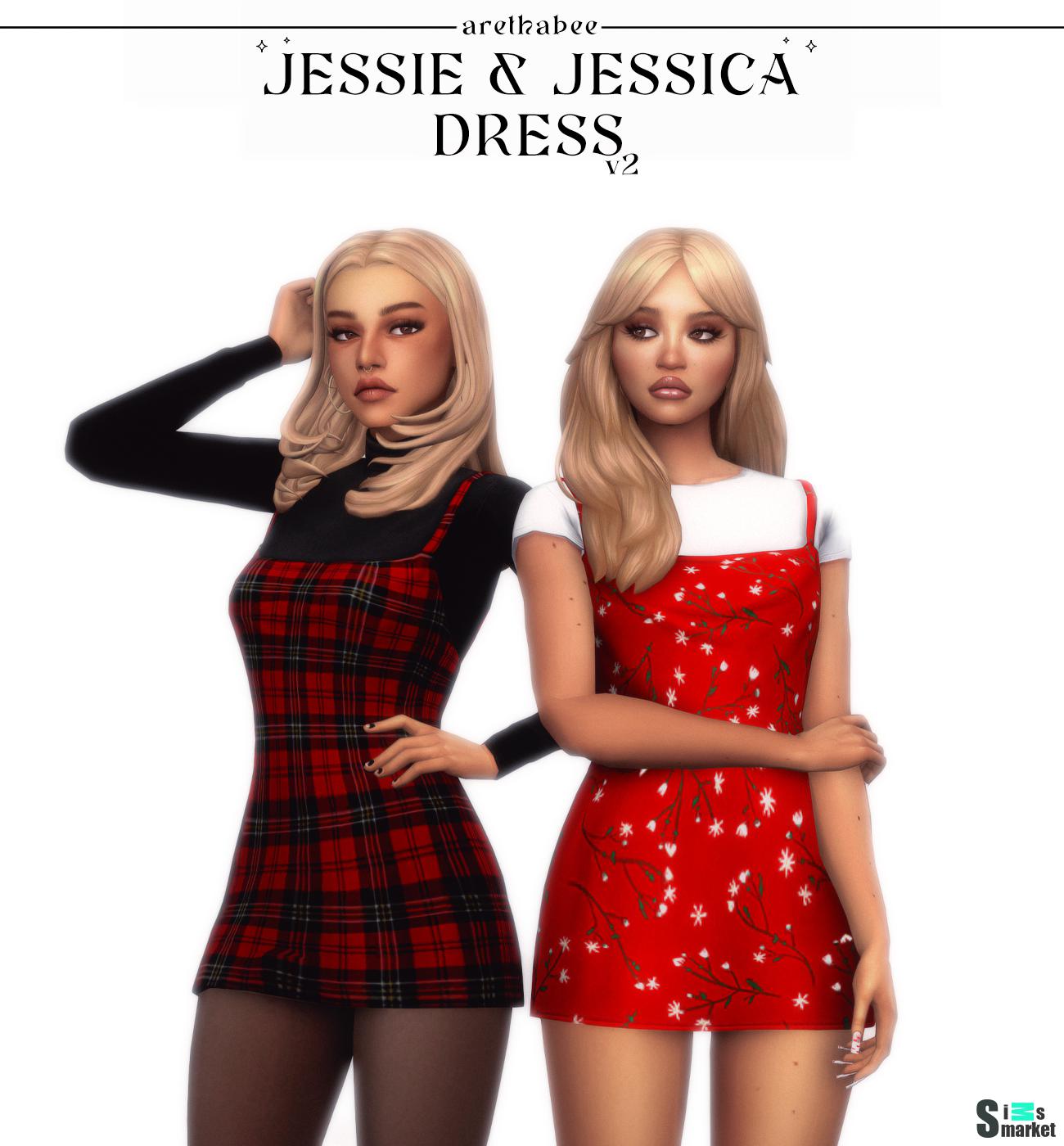 платье jessie & jessica by aretha для Симс 4. Скачать мод