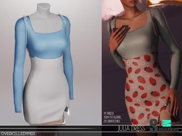 Платье julia by overkillsimmer для Симс 4. Скачать мод