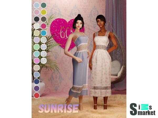 Платье june's by goodchillsstudio для Симс 4. Скачать мод