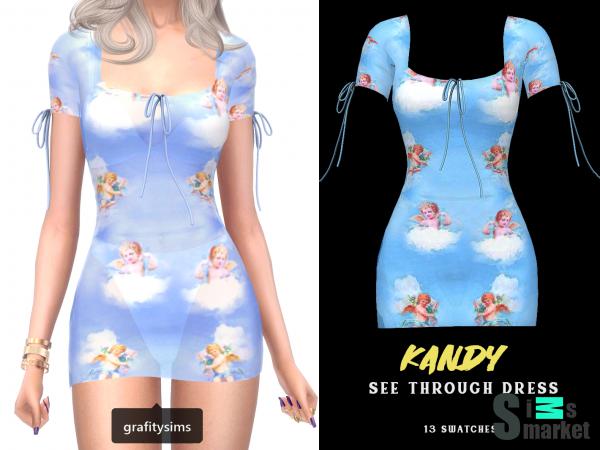 Платье kandy by grafity-cc для Симс 4. Скачать мод