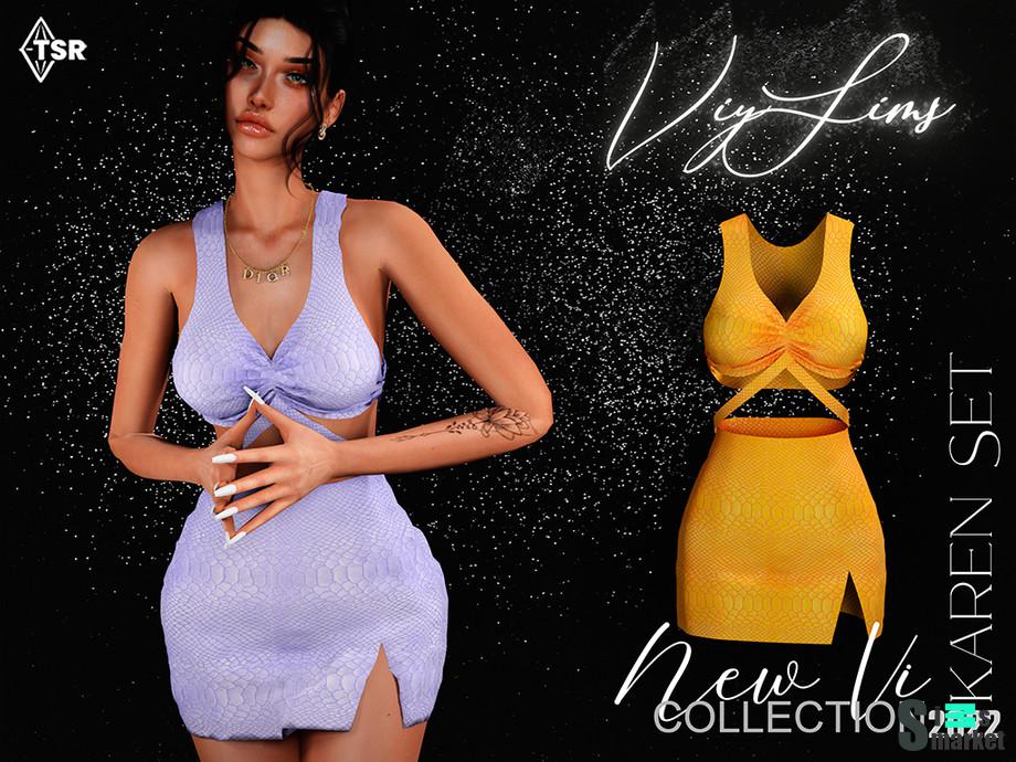 Платье Karen by Viy Sims для Симс 4. Скачать мод