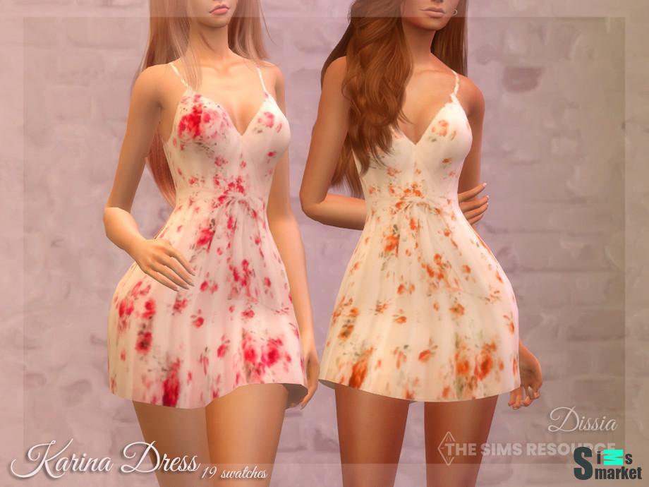 Платье Karina by Dissia для Симс 4. Скачать мод