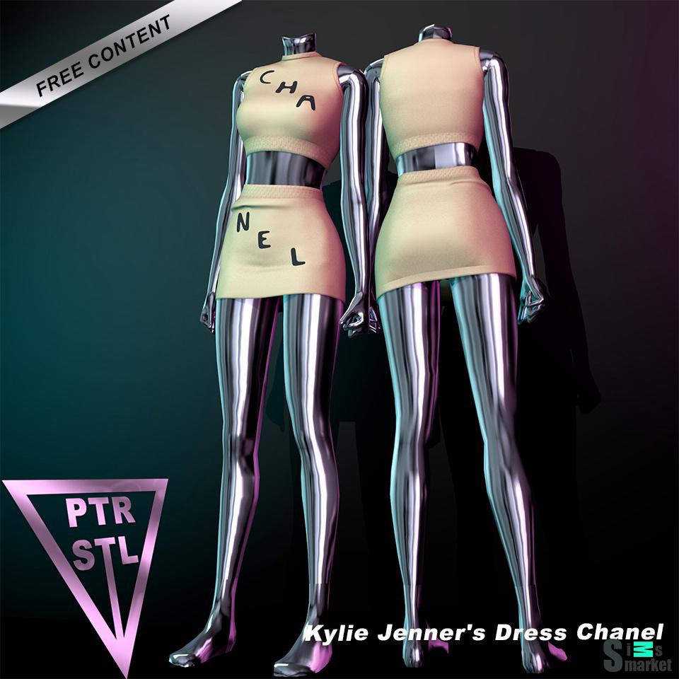 Платье Kylie Jenner’s Dress Chanel by Pietro's Style для Симс 4. Скачать мод