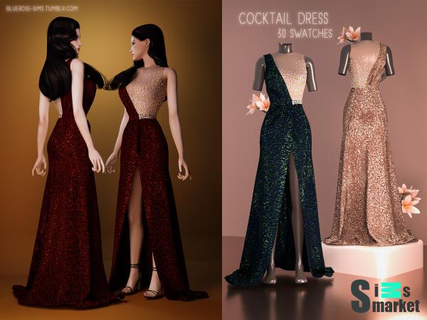 Платье lady by cocktail для Симс 4. Скачать мод