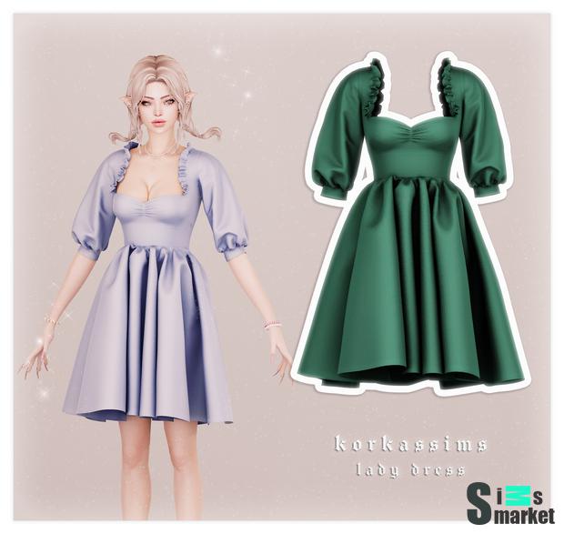 Платье lady by  korkassims для Симс 4. Скачать мод