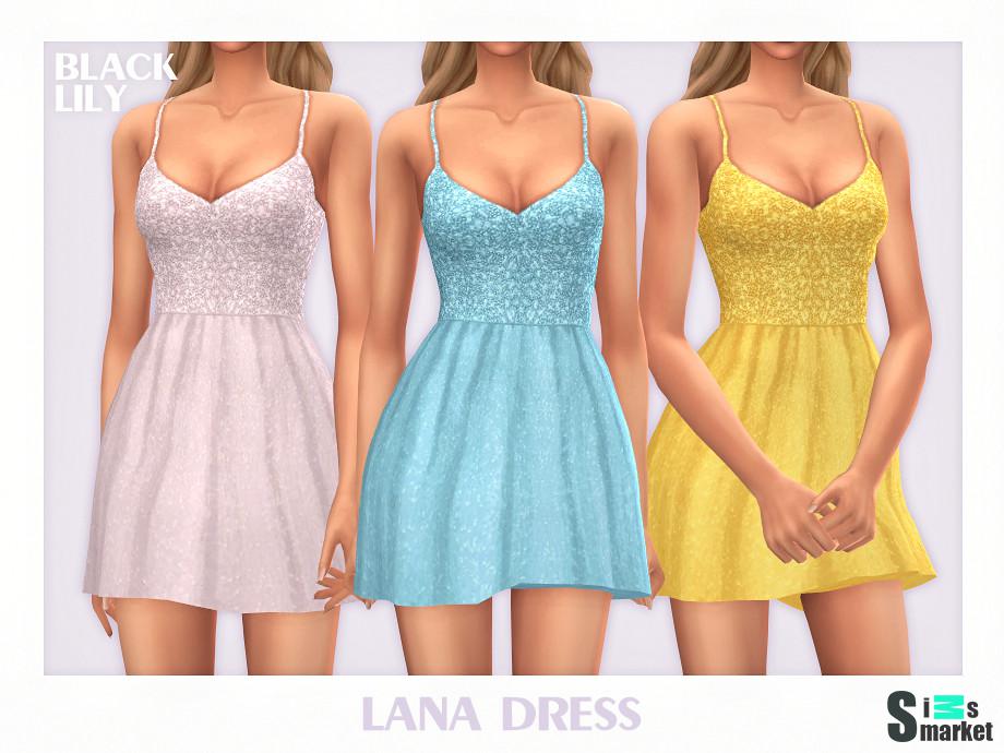 Платье Lana by Black Lily для Симс 4. Скачать мод
