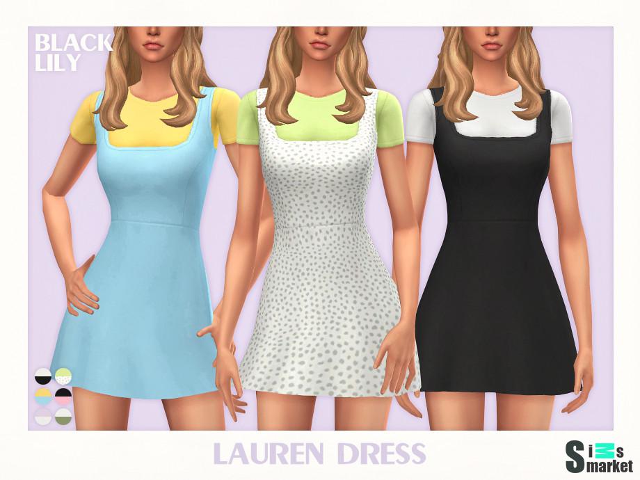 Платье Lauren by Black Lily для Симс 4. Скачать мод