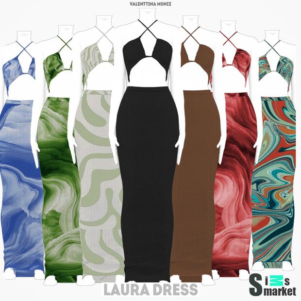 Платье Лауры для Симс 4. Скачать мод