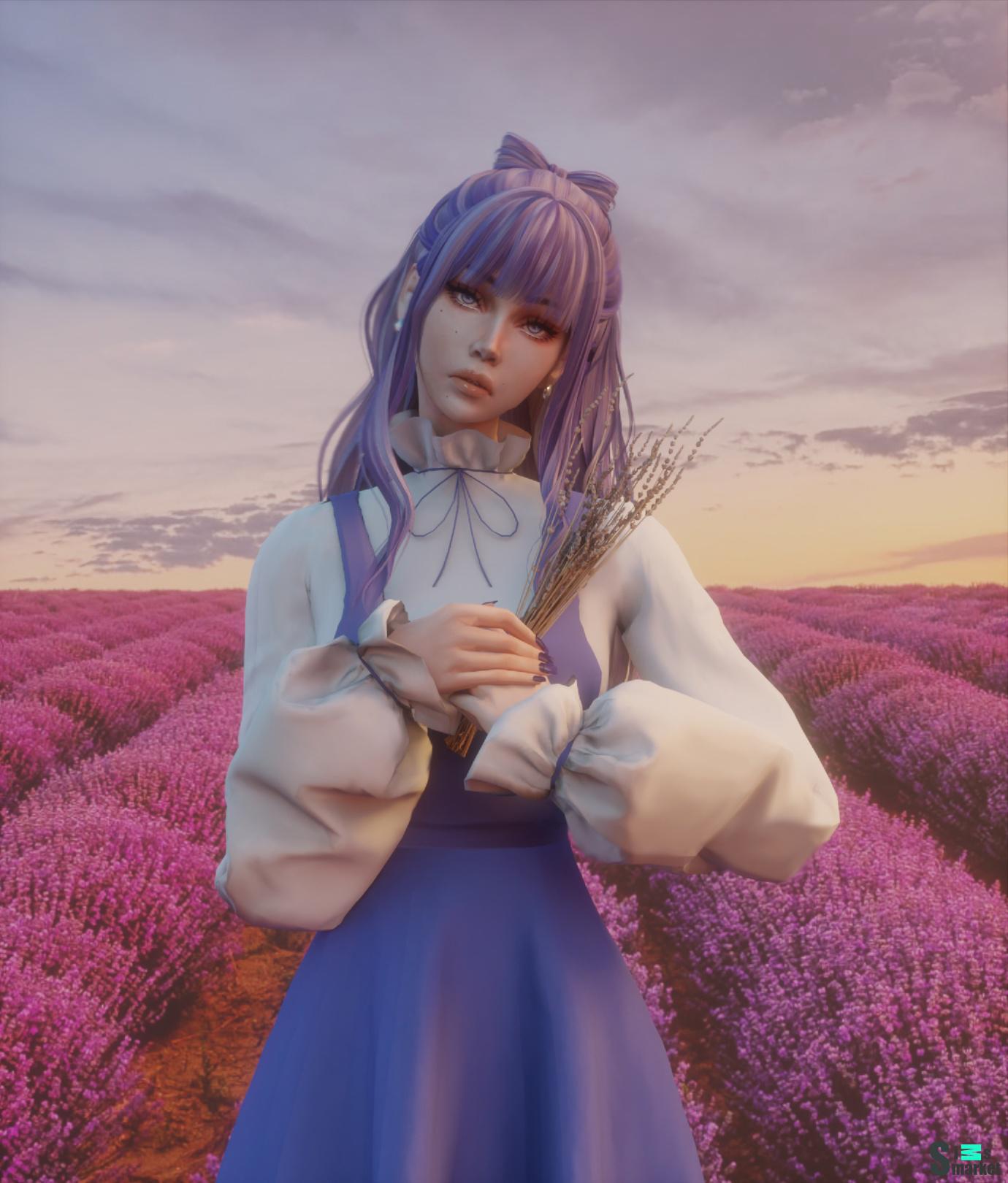 Платье Lavender by Qualentina для Симс 4. Скачать мод