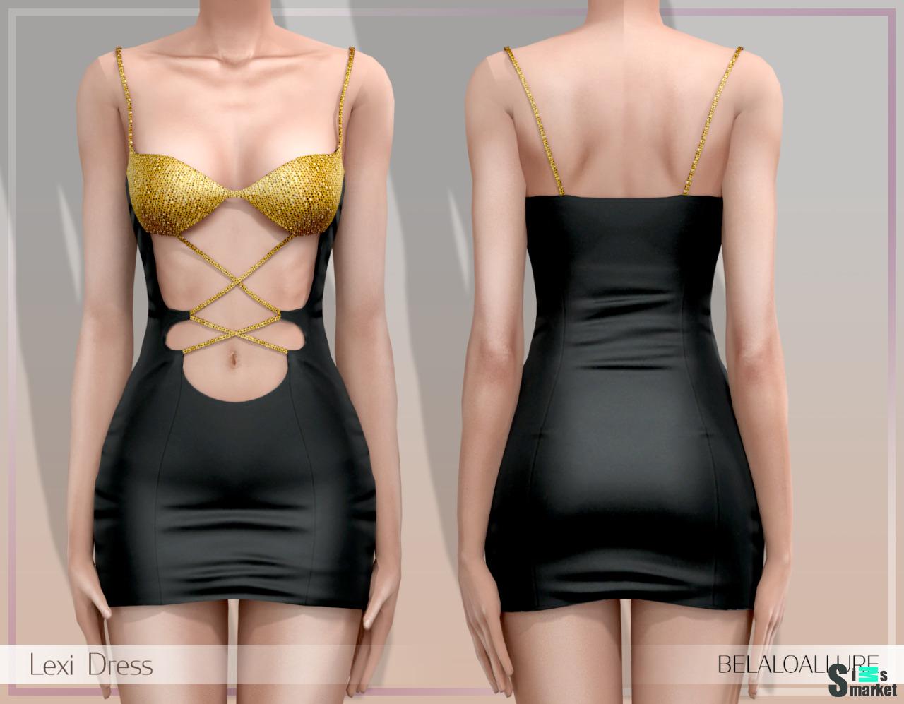 Платье "Lexi dress" BELALOALLURE для Симс 4. Скачать мод