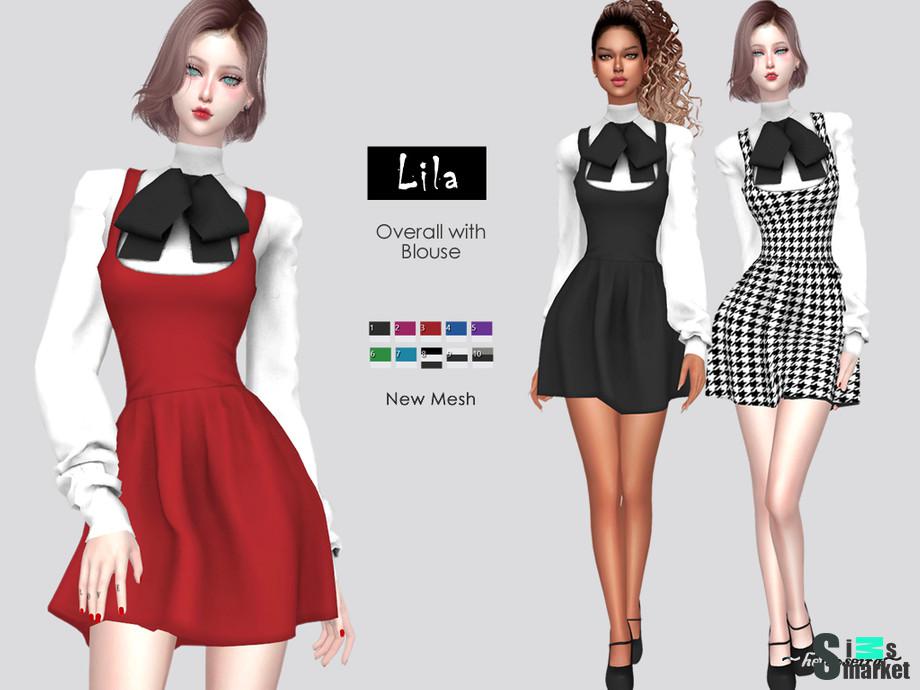 Платье LILA by Helsoseira для Симс 4. Скачать мод