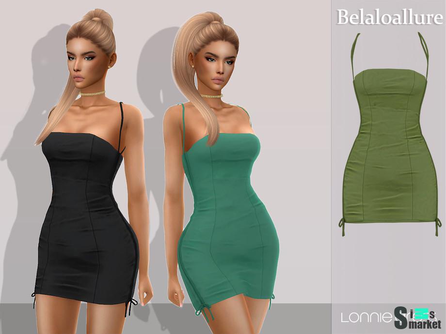 Платье Lonnie by belal1997 для Симс 4. Скачать мод