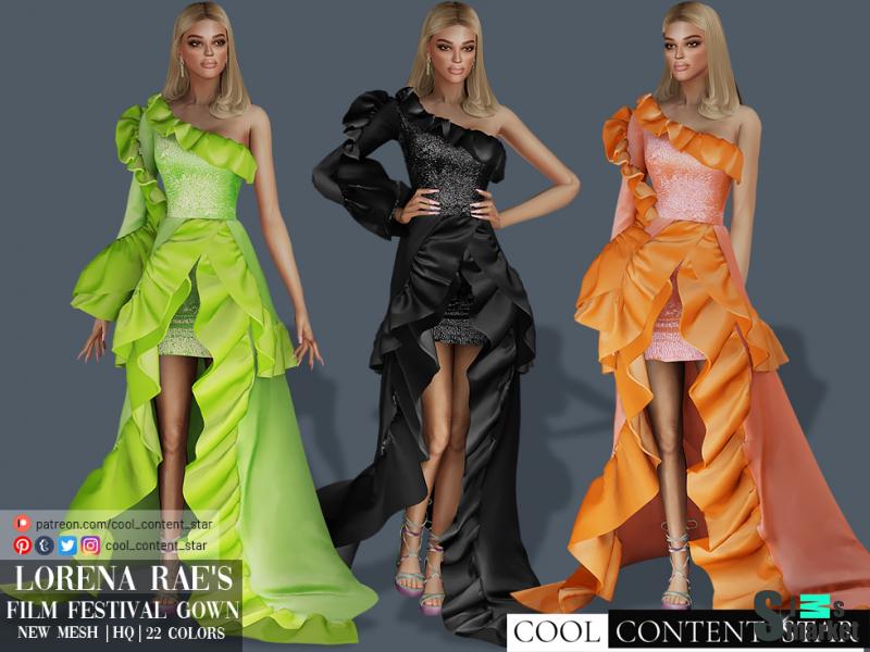 Платье lorena's by cool_content_star для Симс 4. Скачать мод