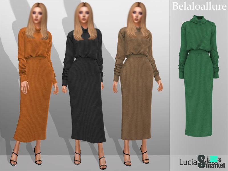 Платье Lucia by belal1997 для Симс 4. Скачать мод