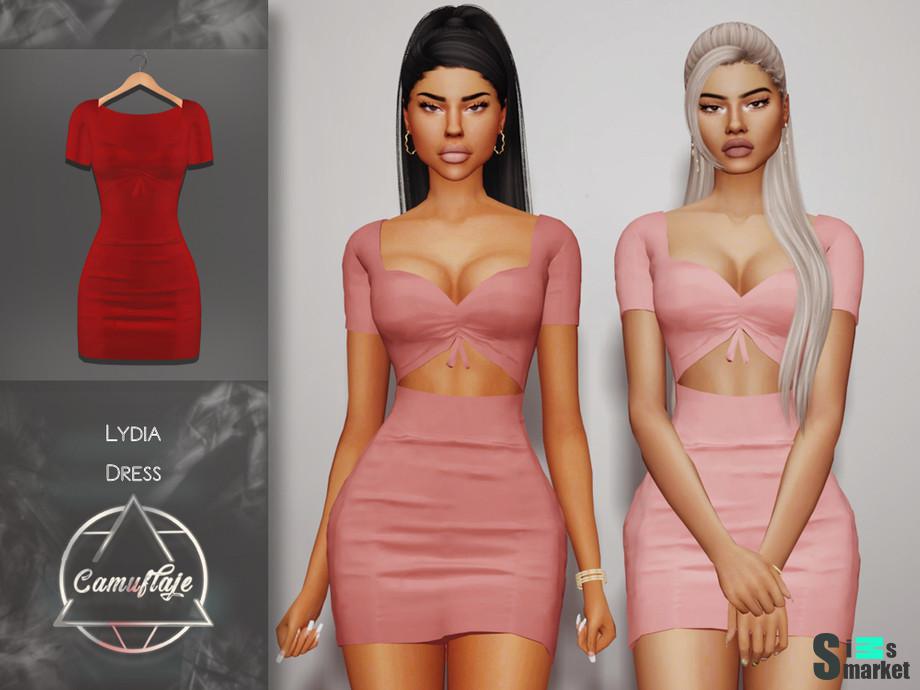 Платье Lydia by Camuflaje для Симс 4. Скачать мод
