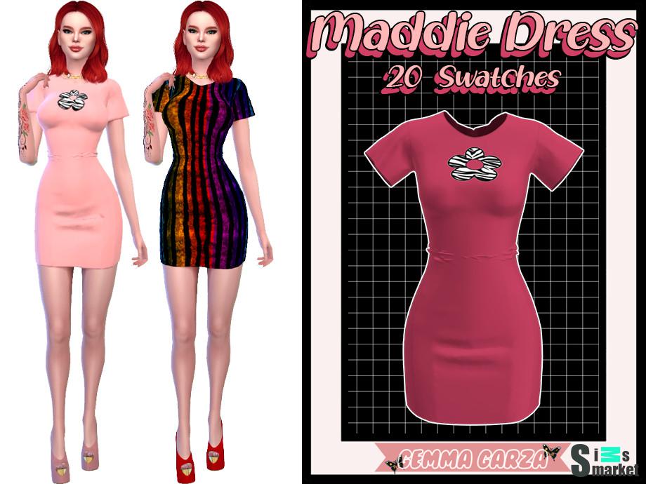 Платье Maddie by GemmaGarza для Симс 4. Скачать мод