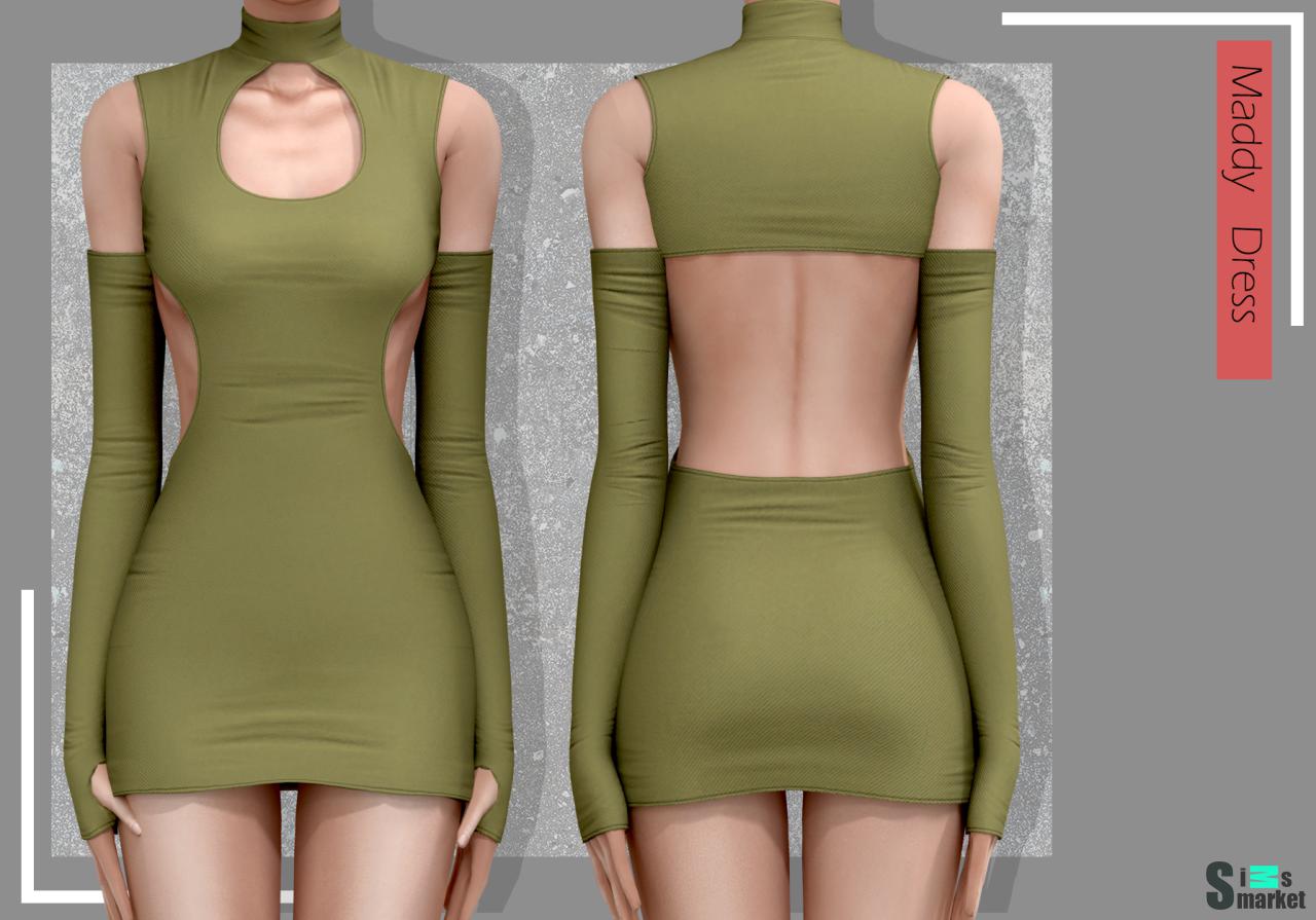 Платье "Maddy dress" BELALOALLURE для Симс 4. Скачать мод