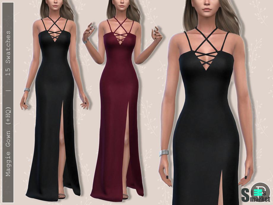 Платье Maggie by Pipco для Симс 4. Скачать мод