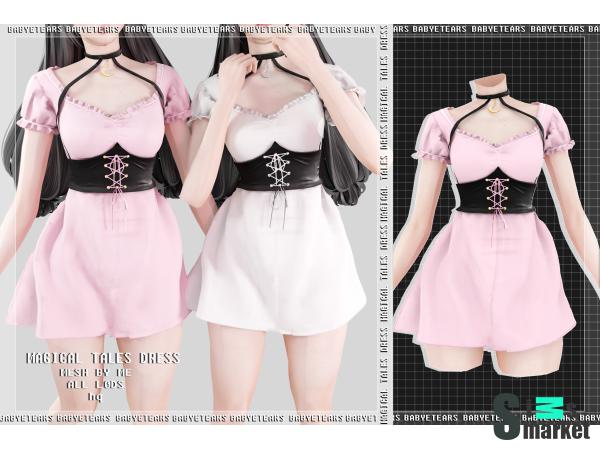 Платье magical by babyetears для Симс 4. Скачать мод
