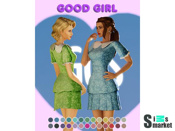 Платье  march's by goodchillsstudio для Симс 4. Скачать мод