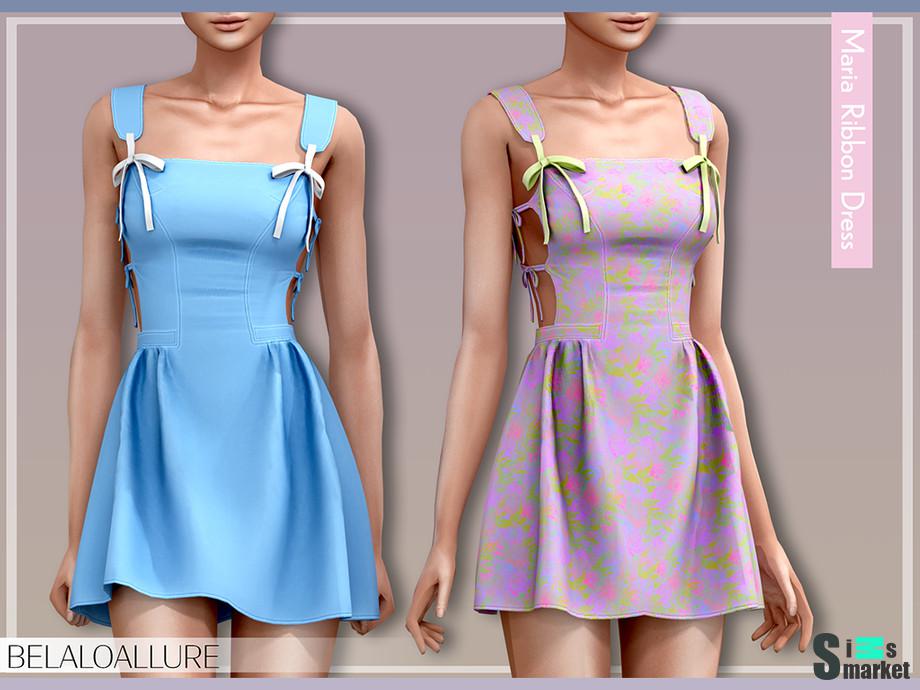 Платье Maria by belal1997 для Симс 4. Скачать мод