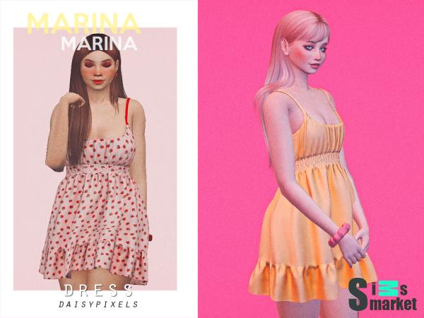 Платье marina by daisypixels для Симс 4. Скачать мод