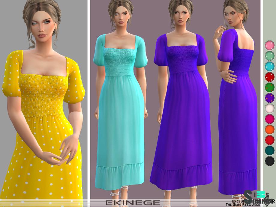 Платье Maxi by ekinege для Симс 4. Скачать мод