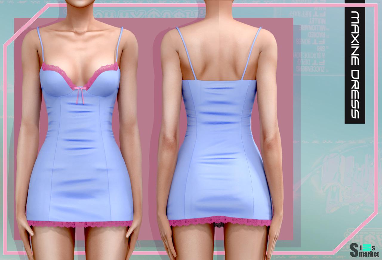 Платье "Maxine dress" BELALOALLURE для Симс 4. Скачать мод