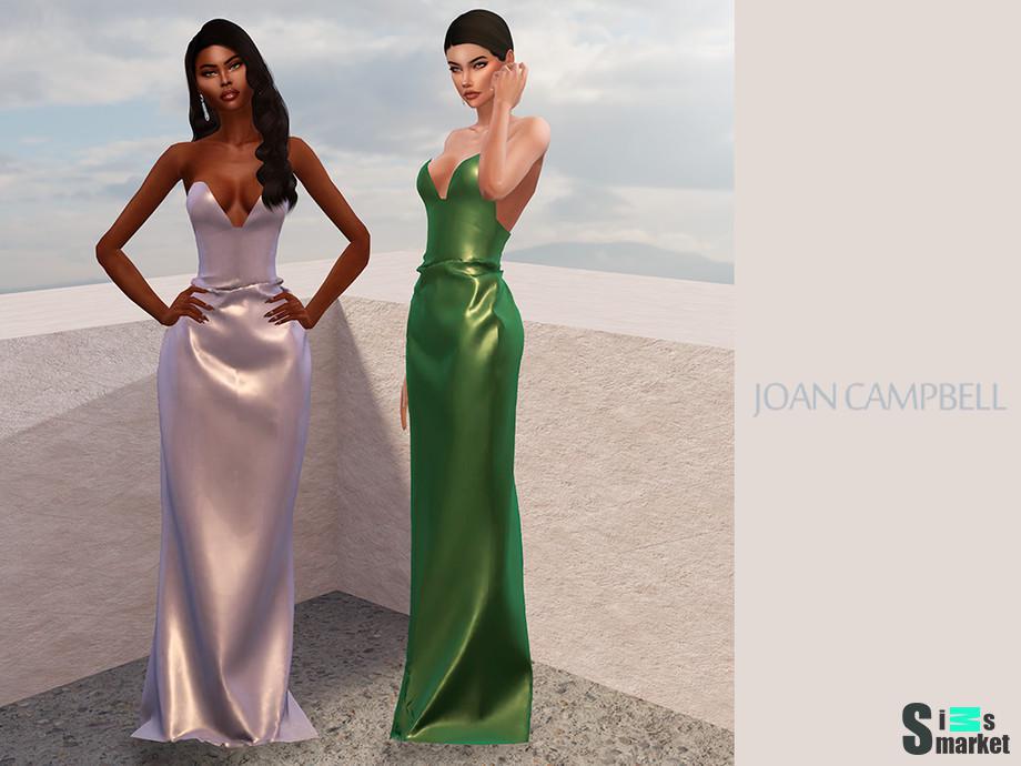 Платье "Melannie" by Joan Campbell для Симс 4. Скачать мод
