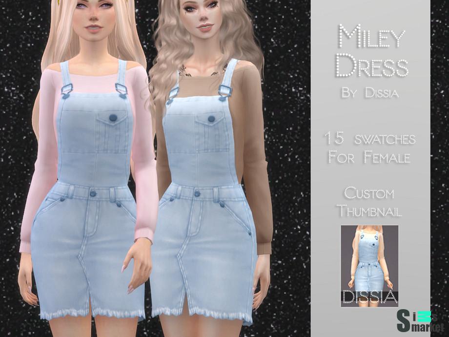 Платье Miley by Dissia для Симс 4. Скачать мод