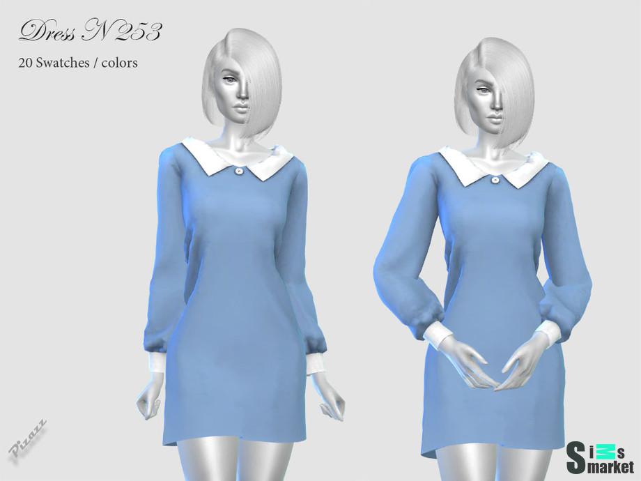 Платье N 253 by pizazz для Симс 4. Скачать мод