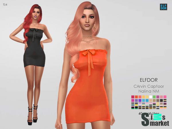 Платье nalina by elfdor для Симс 4. Скачать мод