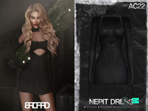 Платье nepit by BRADFORD для Симс 4. Скачать мод