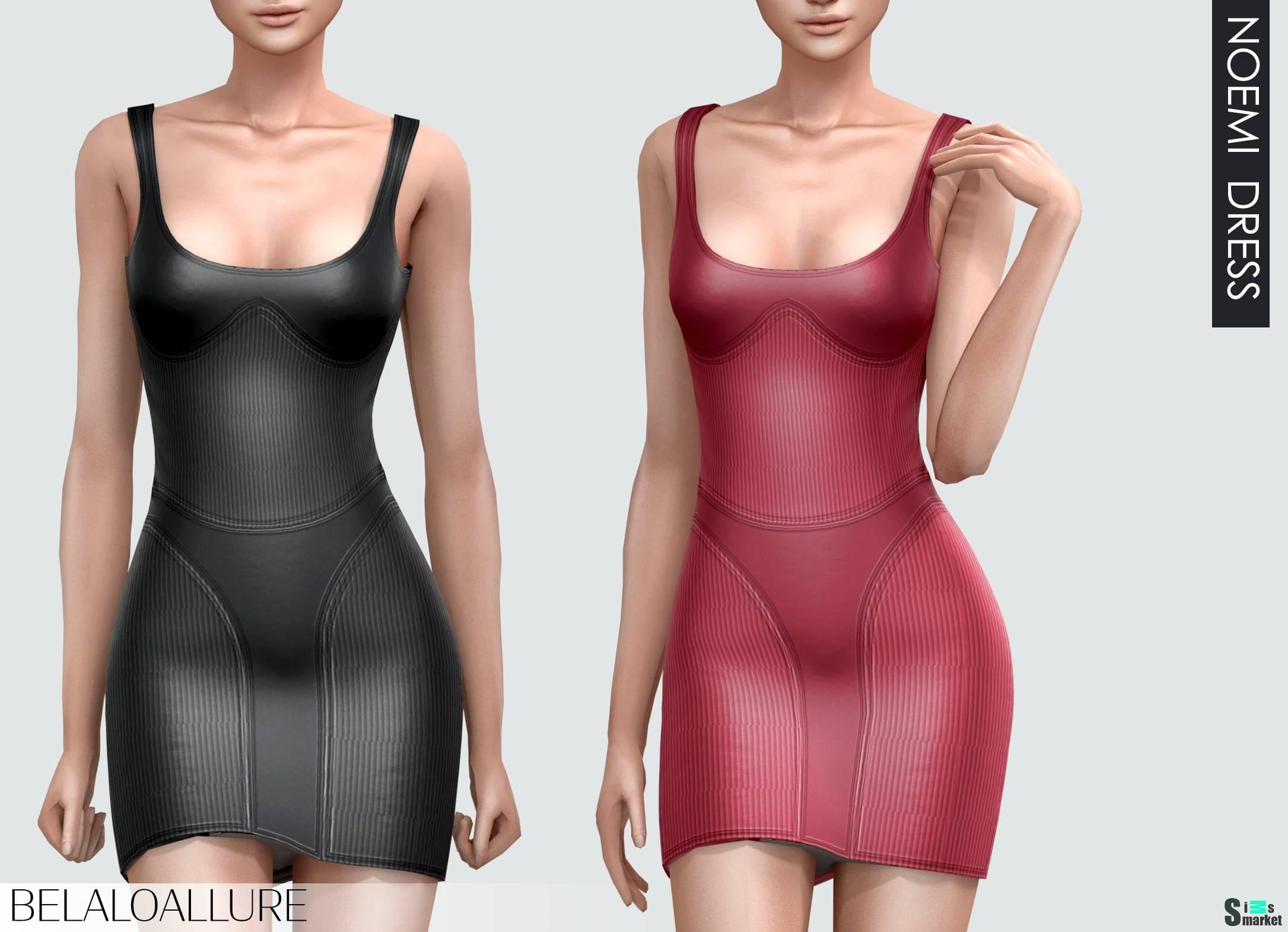 Платье "Noemi dress" BELALOALLURE для Симс 4. Скачать мод
