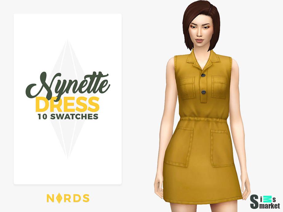 Платье Nynette by Nords для Симс 4. Скачать мод