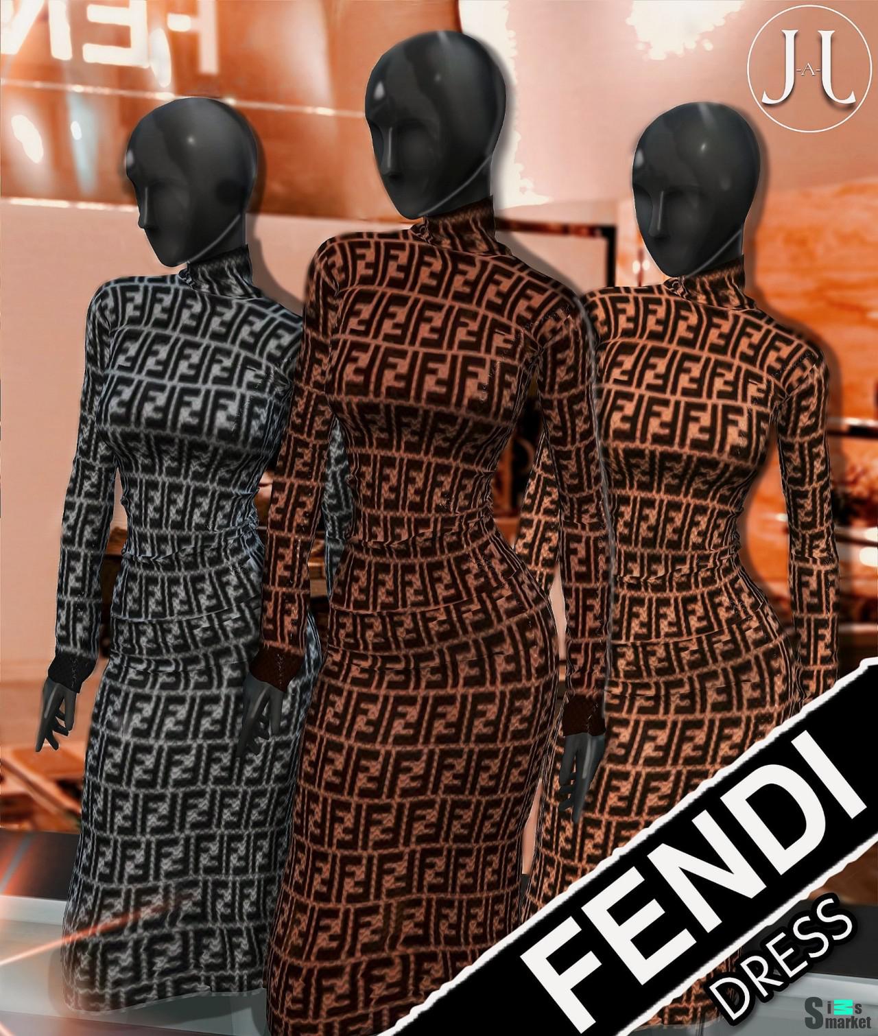 ПЛАТЬЕ От FENDI для Симс 4. Скачать мод