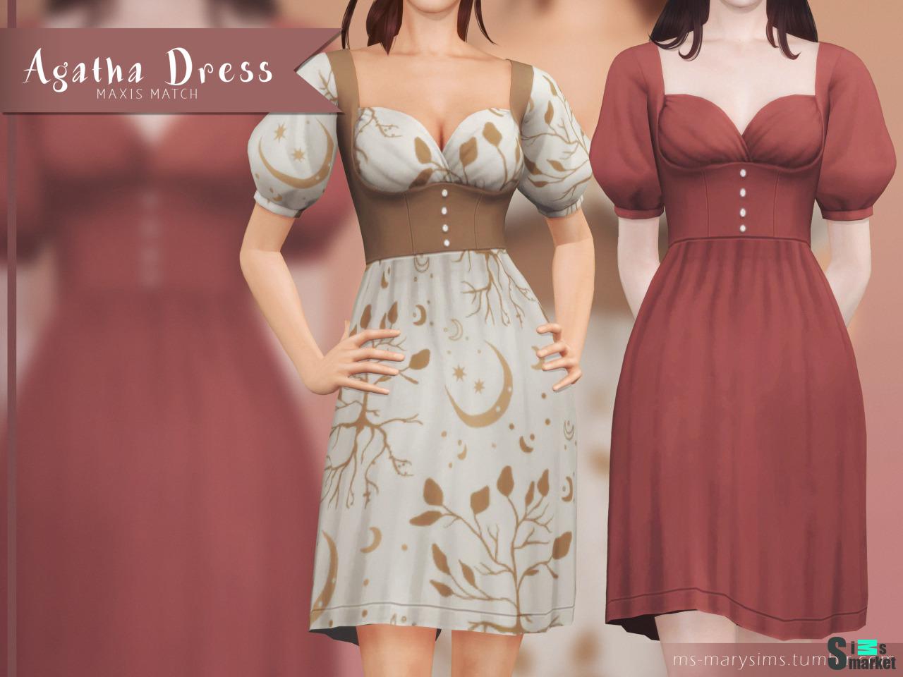 Платье от msmarysims для Симс 4. Скачать мод